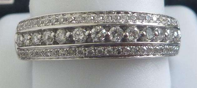 **AMAZING [R26385]** HIGH [G / VS] QUALITY [0.400ct] DIAMOND BAND [3.887g] WHITE GOLD - BUY SAFE