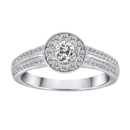 **EXCEPTIONAL [R30258]** HIGH QUALITY [0.650ct] DIAMOND RING [3.423g] WHITE GOLD - BUY SAFE