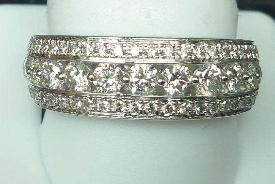 **AMAZING [R45385]** HIGH [G / VS] QUALITY [1.050ct] DIAMOND BAND [5.017g] WHITE GOLD - BUY SAFE