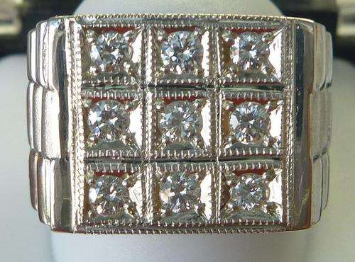 **GENTS RING [R21587]** UNIQUE SYLE [0.510ct] NATURAL [E / VS2] DIAMONDS [11.258g] - BUY SAFE