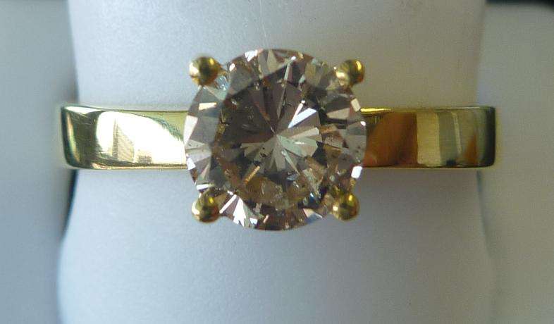**CERTIFIED [R53262]** SOLITAIRE [0.934ct] DIAMOND RING [MAGICAL SPARKLE] YELLOW GOLD - BUY SAFE