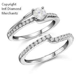 **BRIDAL TWINSET [R38189]** NEW DESIGN [1.010ct] DIAMOND RINGS [5.184g] WHITE GOLD - BUY SAFE