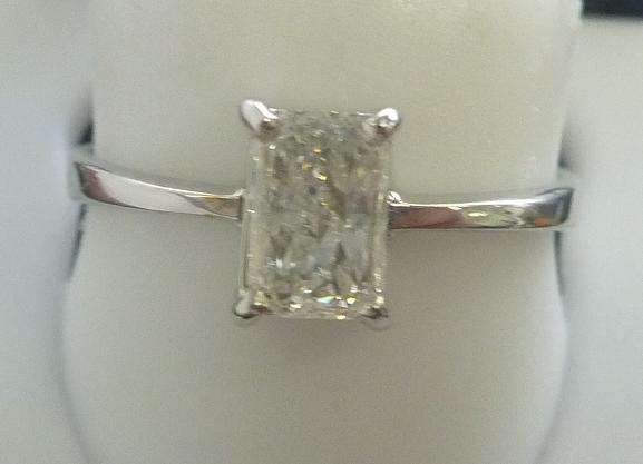 **ONCE OFF** SOLITAIRE [R29745]** RADIANT CUT [0.650ct] DIAMOND RING [WHITE GOLD] - BUY SAFE