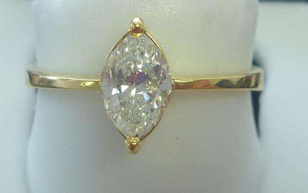 **SOLITAIRE [R26432]** MARQUISE CUT [VS2] DIAMOND [0.650ct] RING [YELLOW GOLD] - BUY SAFE