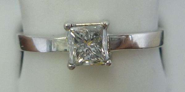 **SOLITAIRE [R21819]** PRINCESS CUT DIAMOND [0.425ct] RING [1.820g] WHITE GOLD - BUY SAFE