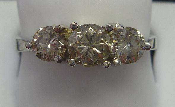 **TRILOGY [R32681]** 3 ROUND CUT DIAMOND RING [1.010ct] WHITE GOLD - BUY SAFE