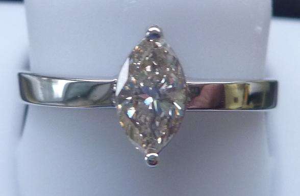 **CRAZY SPARKLE [R25432]** MARQUISE CUT [SI3] DIAMOND [0.500ct] SOLITAIRE RING WHITE GOLD -BUY SAFE