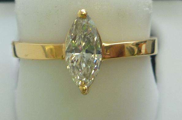 **SOLITAIRE [R25857]** SPARKLING MARQUISE CUT DIAMOND [0.700ct] RING [YELLOW GOLD] - BUY SAFE