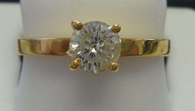 **COLOUR "G" [R31374]** ROUND CUT [0.505ct] DIAMOND RING [YELLOW GOLD] - BUY SAFE