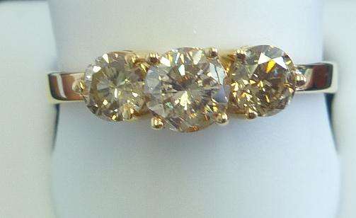 **TRILOGY [R32681]** 3 ROUND CUT [1.050ct] DIAMOND RING [YELLOW GOLD] - BUY SAFE