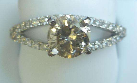 **CERTIFIED [R71523]** SPARKLING [1.448ct] DIAMOND RING [1.048ct CENTRE] 14KT WHITE GOLD -BUY SAFE