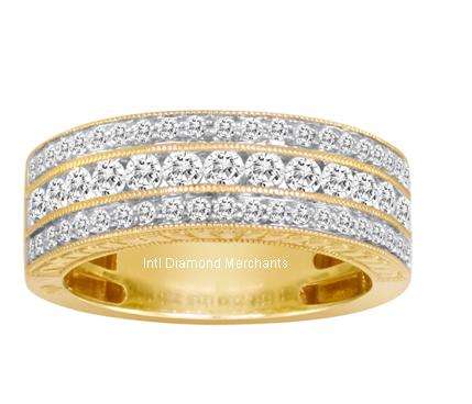 *BREATHTAKING [R47385]* HIGH [G / VS] QUALITY [1.050ct] DIAMOND BAND [6.523g] YELLOW GOLD - BUY SAFE
