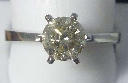 **6 CLAW DESIGN [R39208]** SPARKLING ROUND CUT [0.850ct] DIAMOND RING [WHITE GOLD] - BUY SAFE
