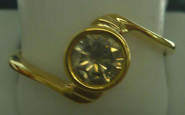 **SWIRL DESIGN [R22854]** ROUND CUT [0.520ct] DIAMOND RING [YELLOW GOLD] - BUY SAFE