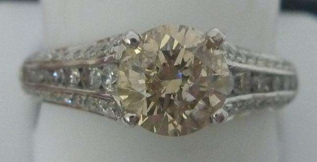 **CERTIFIED [R60719]** SPARKLING [2.013ct] DIAMOND RING [1.013ct CENTRE] 14KT WHITE GOLD - BUY SAFE