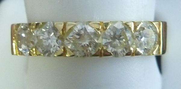 **1 PIECE ONLY [R46274]** ETERNITY STYLE [1.480ct] DIAMOND RING [4.509g] YELLOW GOLD - BUY SAFE