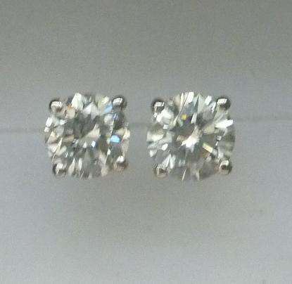 **SPECIAL [R20658]** DIAMOND [0.420ct] EARRINGS [I / SI2] 18KT WHITE GOLD -  BUY SAFE