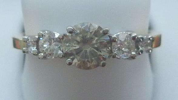 **CERTIFIED [R56852]** WOW [1.006ct] 7 DIAMOND RING  [18KT TWO TONE GOLD] - BUY SAFE