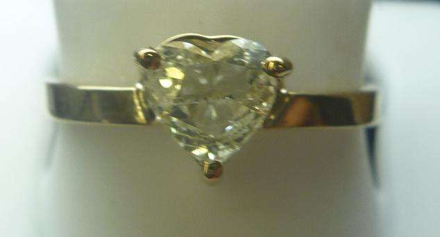 **RARE SOLITAIRE [R28225]** HEART SHAPE [0.550ct] DIAMOND RING [YELLOW GOLD] - BUY SAFE