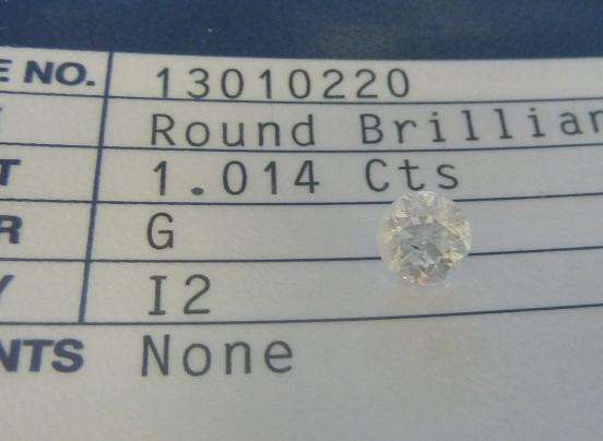 **CERTIFIED** BIG [1.014ct] ROUND BRILLIANT CUT DIAMOND @R1 NO RESERVE  - BUY SAFE
