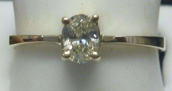 **SPARKLING [R18734]** OVAL CUT DIAMOND [0.310ct] RING [YELLOW GOLD] - BUY SAFE