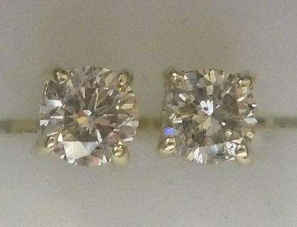 **SPECIAL [R23215]** SPARKLING DIAMOND [0.550ct] EARRINGS [YELLOW GOLD] -  BUY SAFE
