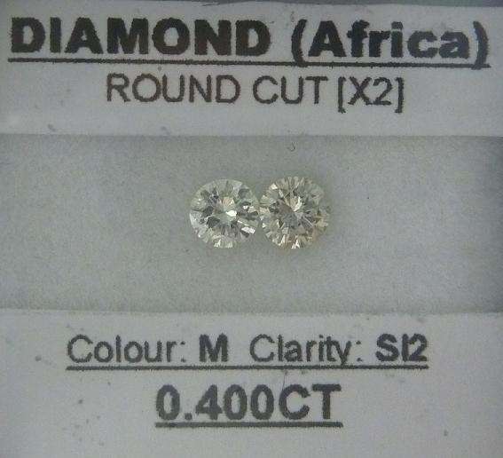 **SPARKLING PAIR** ROUND [0.400ct] BRILLIANT CUT DIAMONDS @R1 NO RESERVE  - BUY SAFE