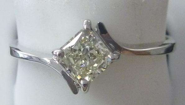 **DESIGNER TWIST [R34852]** RADIANT [VVS2] CUT DIAMOND [0.480ct] RING [WHITE GOLD] - BUY SAFE