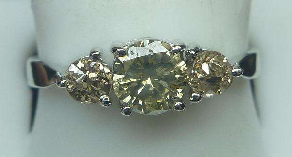 **TRILOGY DESIGN [R27210]** 3 ROUND CUT [0.850ct] DIAMOND RING [YELLOW GOLD] - BUY SAFE