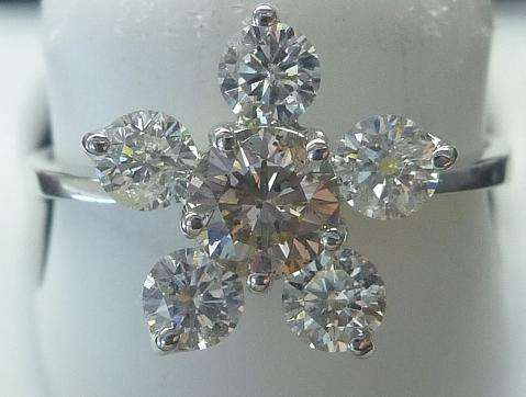 **SPARKLING [R48745]** GORGEOUS FLOWER DESIGN [1.200ct] DIAMOND RING [WHITE GOLD] - BUY SAFE