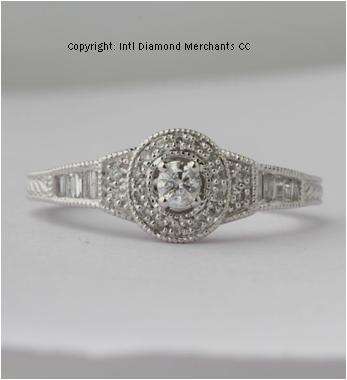 **UNBEATABLE VALUE [R26412]** BAGUETTE SIDE [0.400ct] DIAMOND RING [2.798g] WHITE GOLD - BUY SAFE