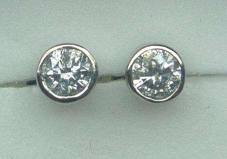 **TUBED EARRINGS SPECIAL [R26215]** SPARKLING [0.450ct] DIAMONDS [WHITE GOLD] -  BUY SAFE