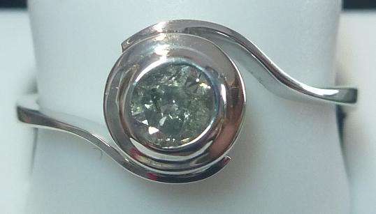**BARGAIN QUALITY [R17211]** ROUND CUT [0.620ct] DIAMOND RING [WHITE GOLD] - BUY SAFE