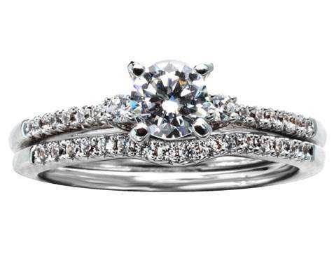 *SUPER SPECIAL [R40536]* BRIDAL TWINSET [0.810ct] DIAMOND [I/SI1] RING [3.808g] WHITE GOLD -BUY SAFE