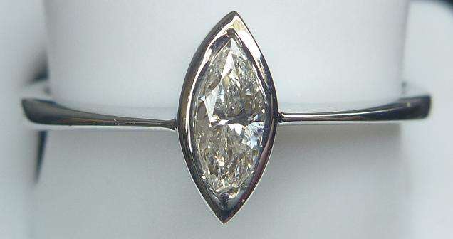 **WOW I/VS2 [R18687]** SPARKLING MARQUISE CUT DIAMOND [0.300ct] RING [WHITE GOLD] - BUY SAFE