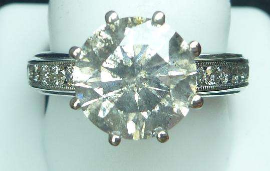 **MASSIVE [R104783]** WOW [3.810ct] DIAMOND RING [3.060ct CENTRE] WHITE GOLD - BUY SAFE