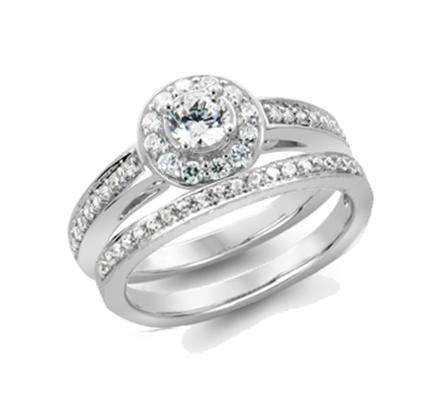 **BRIDAL SET [R45463]** WOW [1.050ct] DIAMOND RING [6.138g] SOLID WHITE GOLD - BUY SAFE