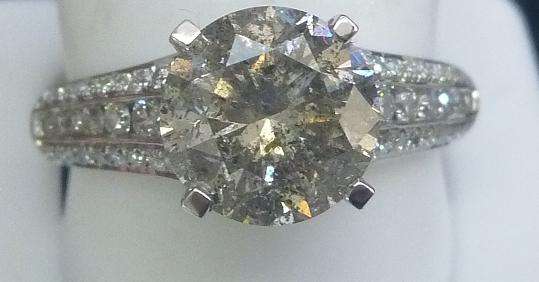 **MASSIVE [R71065]** WOW [3.200ct] DIAMOND RING [2.400ct CENTRE] WHITE GOLD - BUY SAFE