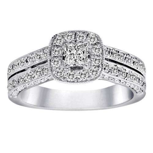 **HALO PATTERN [R47254]** HIGH QUALITY [1.050ct] DIAMOND RING [4.287g] WHITE GOLD - BUY SAFE