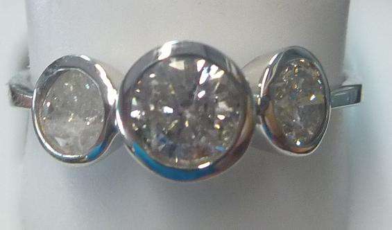 **TRILOGY DESIGN [R37210]** 3 ROUND CUT [1.240ct] DIAMOND RING [WHITE GOLD] - BUY SAFE