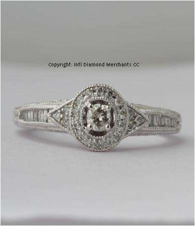 **UNBEATABLE VALUE [R26412]** BAGUETTE SIDE [0.400ct] DIAMOND RING [3.456g] WHITE GOLD - BUY SAFE