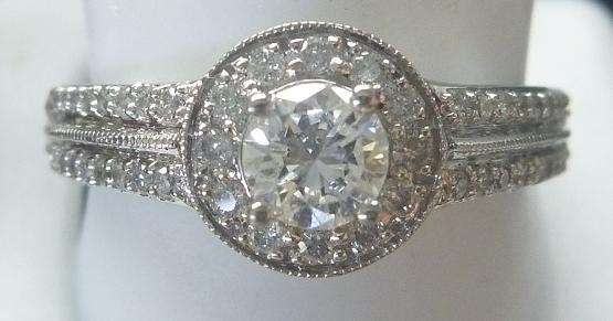 **BRILLIANT VALUE [R30258]** HIGH QUALITY [0.650ct] DIAMOND RING [2.895g] WHITE GOLD - BUY SAFE