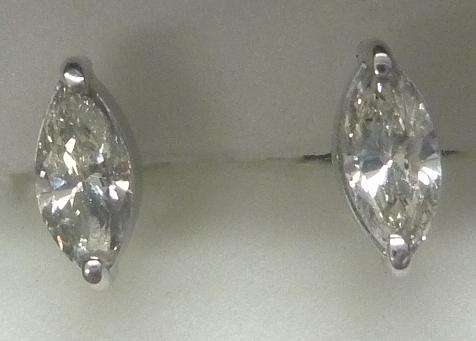 **BEAUTIFUL [R27215]** SPARKLING MARQUISE [0.420ct] DIAMONDS [WHITE GOLD] -  BUY SAFE