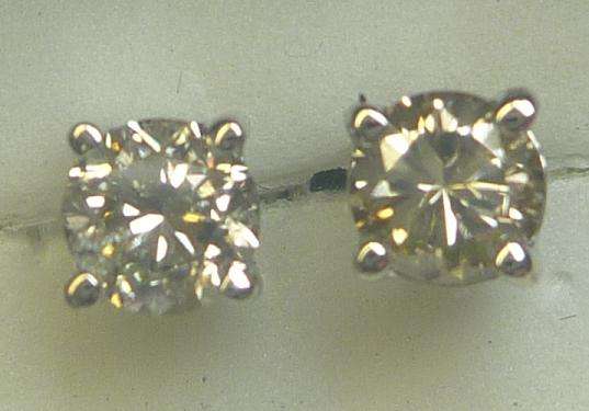 **BARGAIN EARRINGS [R27083]** SPARKLING [0.510ct] DIAMONDS [WHITE GOLD] -  BUY SAFE