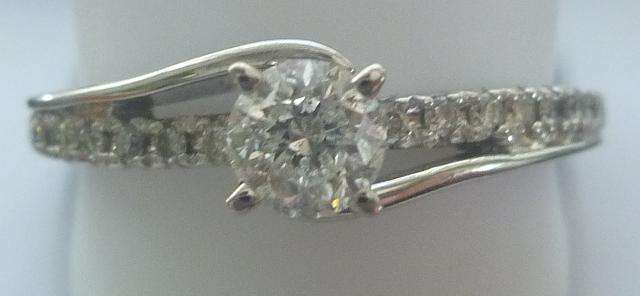 **PROMO [R28751]** HIGH QUALITY [0.690ct] DIAMOND RING [3.253g] WHITE GOLD - BUY SAFE