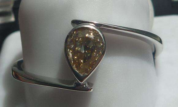 **SWIRL DESIGN [R23374]** PEAR CUT [0.450ct] DIAMOND RING [WHITE GOLD] - BUY SAFE