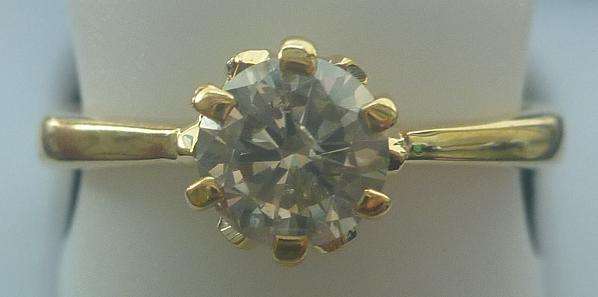 **CERTIFIED 3/4ct [R49852]** SPARKLING [0.702CT] DESIGNER RING [18KT YELLOW GOLD] - BUY SAFE