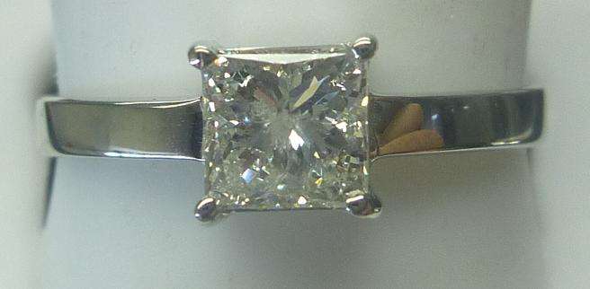 **CRAZY SPARKLE [R31246]** DESIGNER PRINCESS CUT DIAMOND [0.750ct] RING [WHITE GOLD] - BUY SAFE