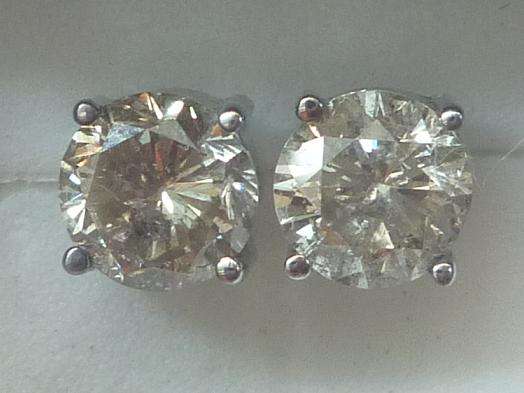 **MASSIVE [R44108]** DESIGNER SPARKLING [1.302ct] DIAMOND EARRINGS [WHITE GOLD] - BUY SAFE