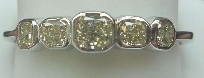 **WOW [R35257]** FANCY DIAMOND COLLECTION [0.650ct] RADIANT CUT RING [WHITE GOLD] - BUY SAFE